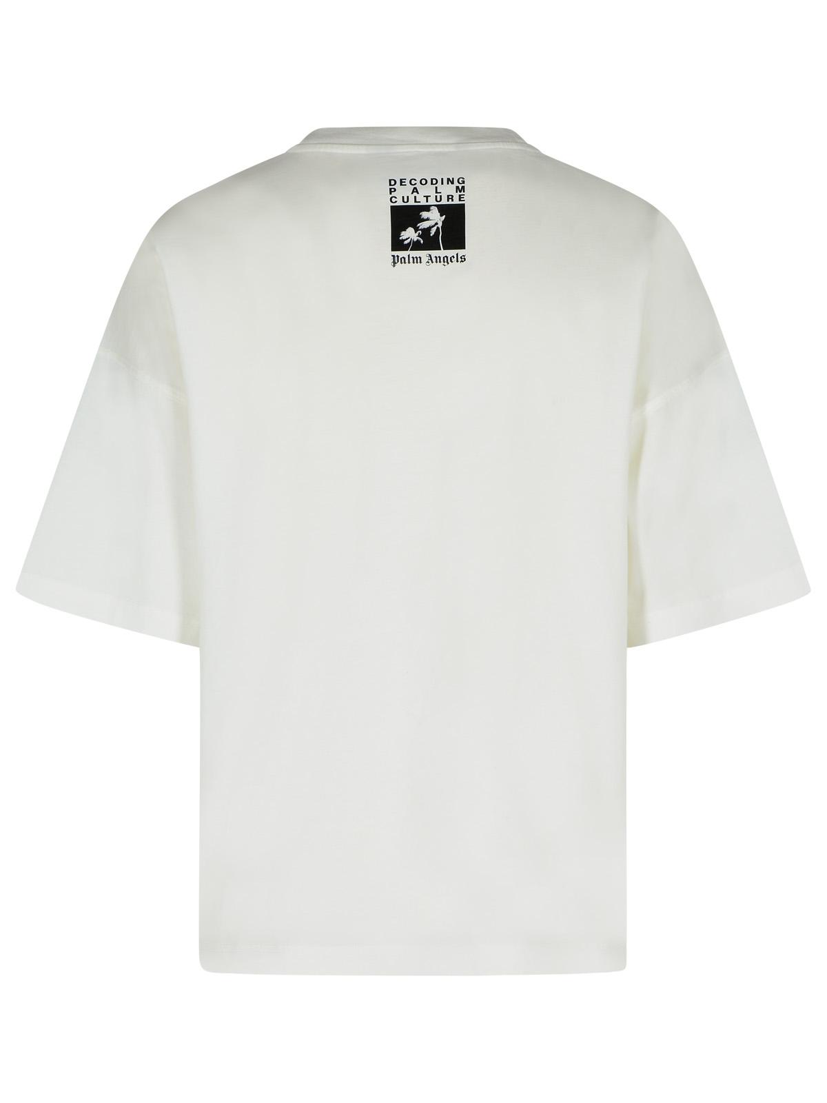 Palm Angels 'Dec. Palm Culture' White Cotton T-Shirt Men