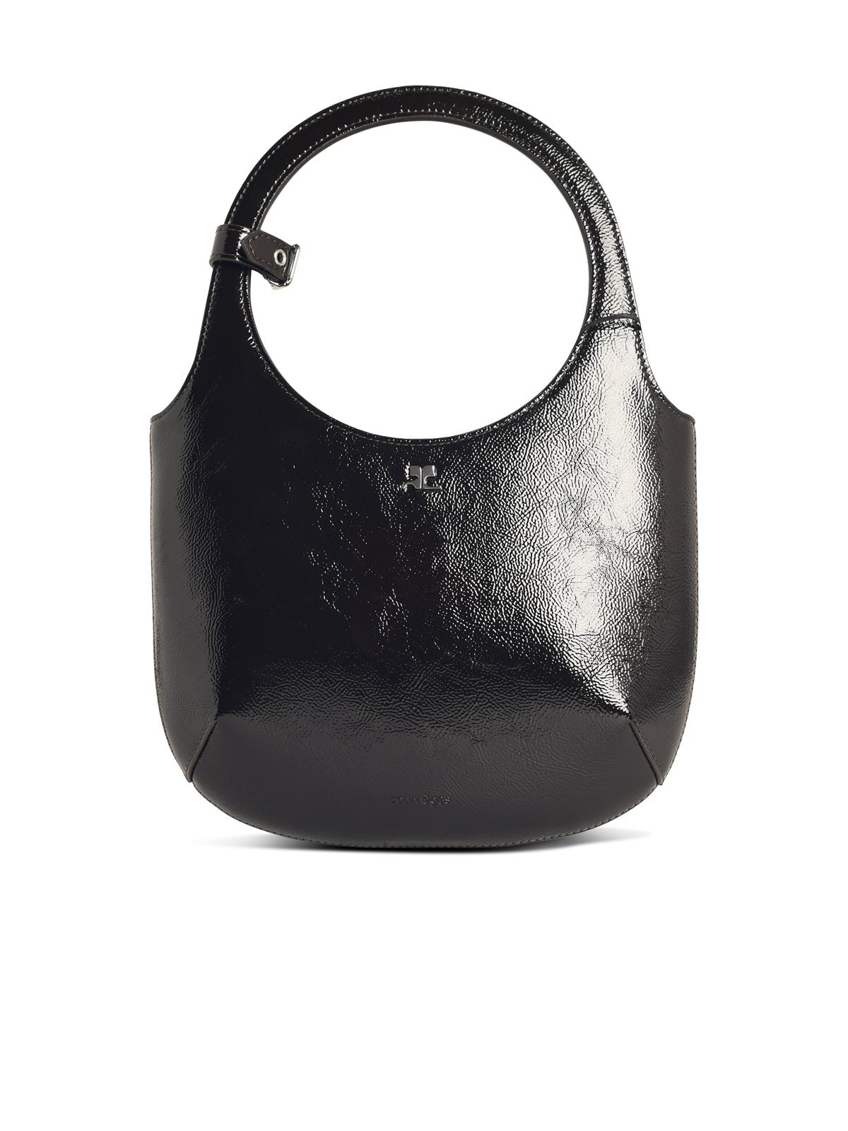 Courreges 'Holy Naplack' Black Leather Bag Women