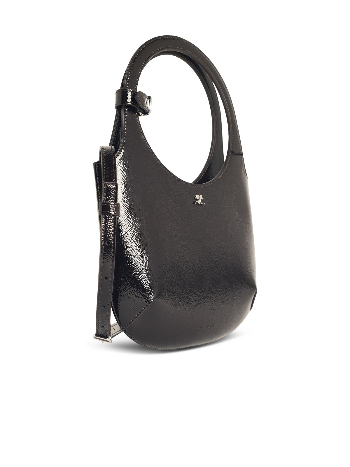 Courreges 'Holy Naplack' Black Leather Bag Women