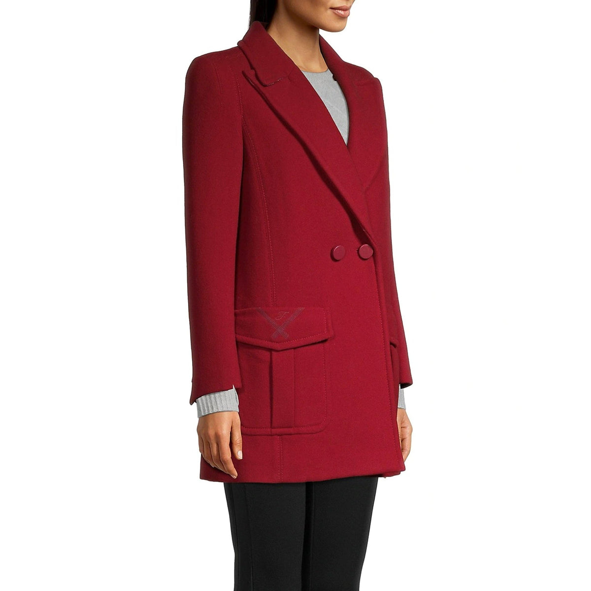 Fendi Fur Collar Wool Coat Women