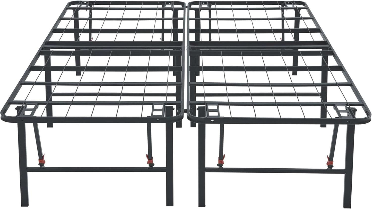 Sturdy Metal Queen Bed Frame With Built In Storage Platform