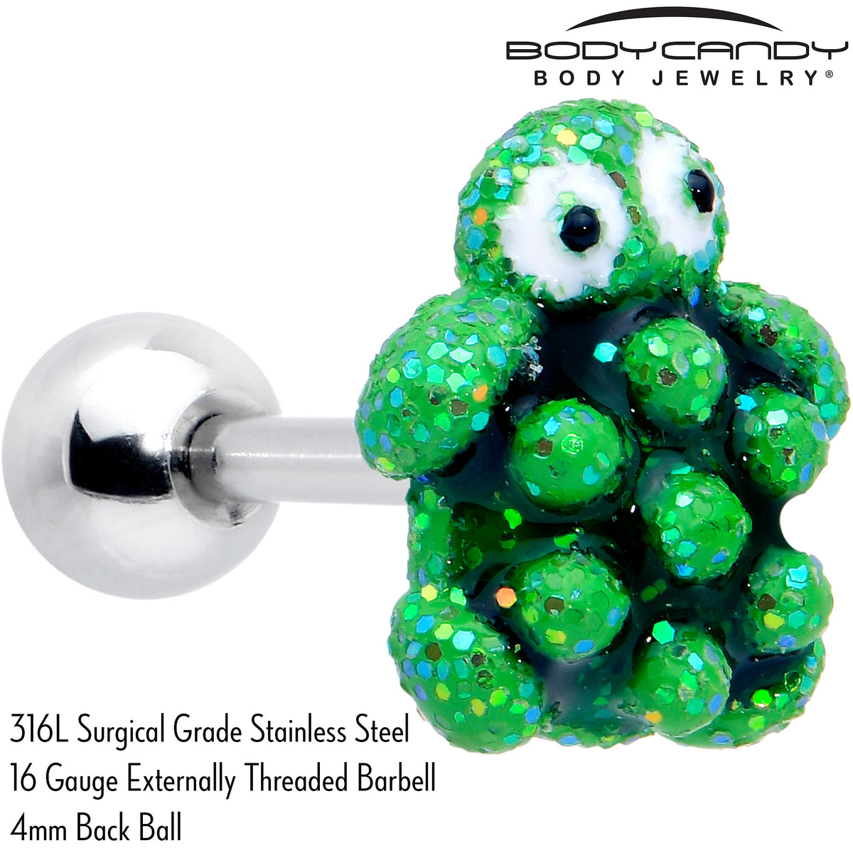 16G 1/4 Texture Turtle Cartilage Tragus Earring