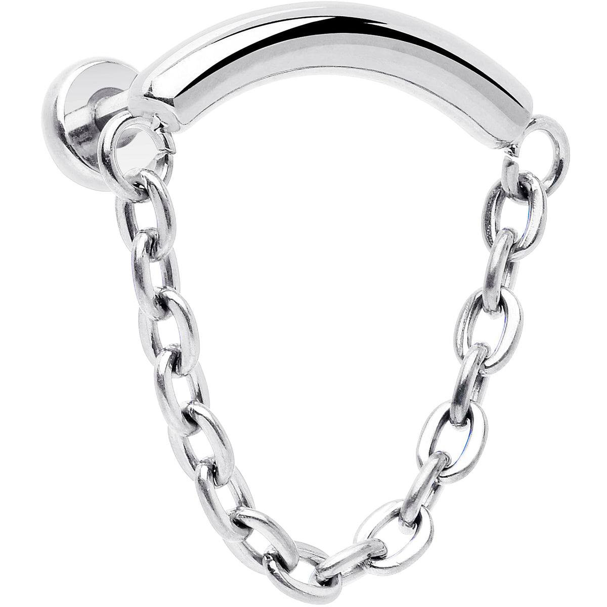 18G 5/16 Titanium Threadless Chain Dangle Hidden Helix Earring