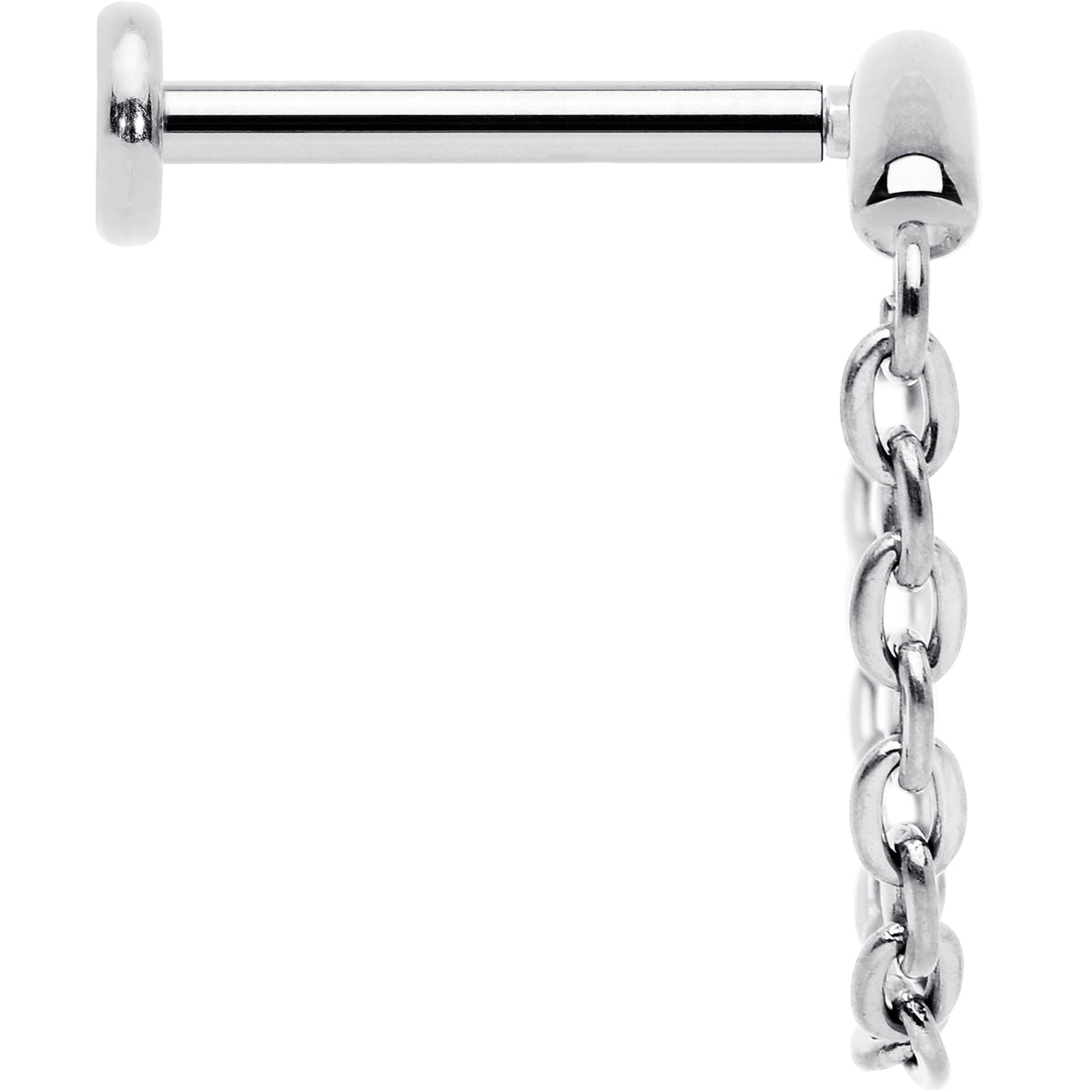 18G 5/16 Titanium Threadless Chain Dangle Hidden Helix Earring