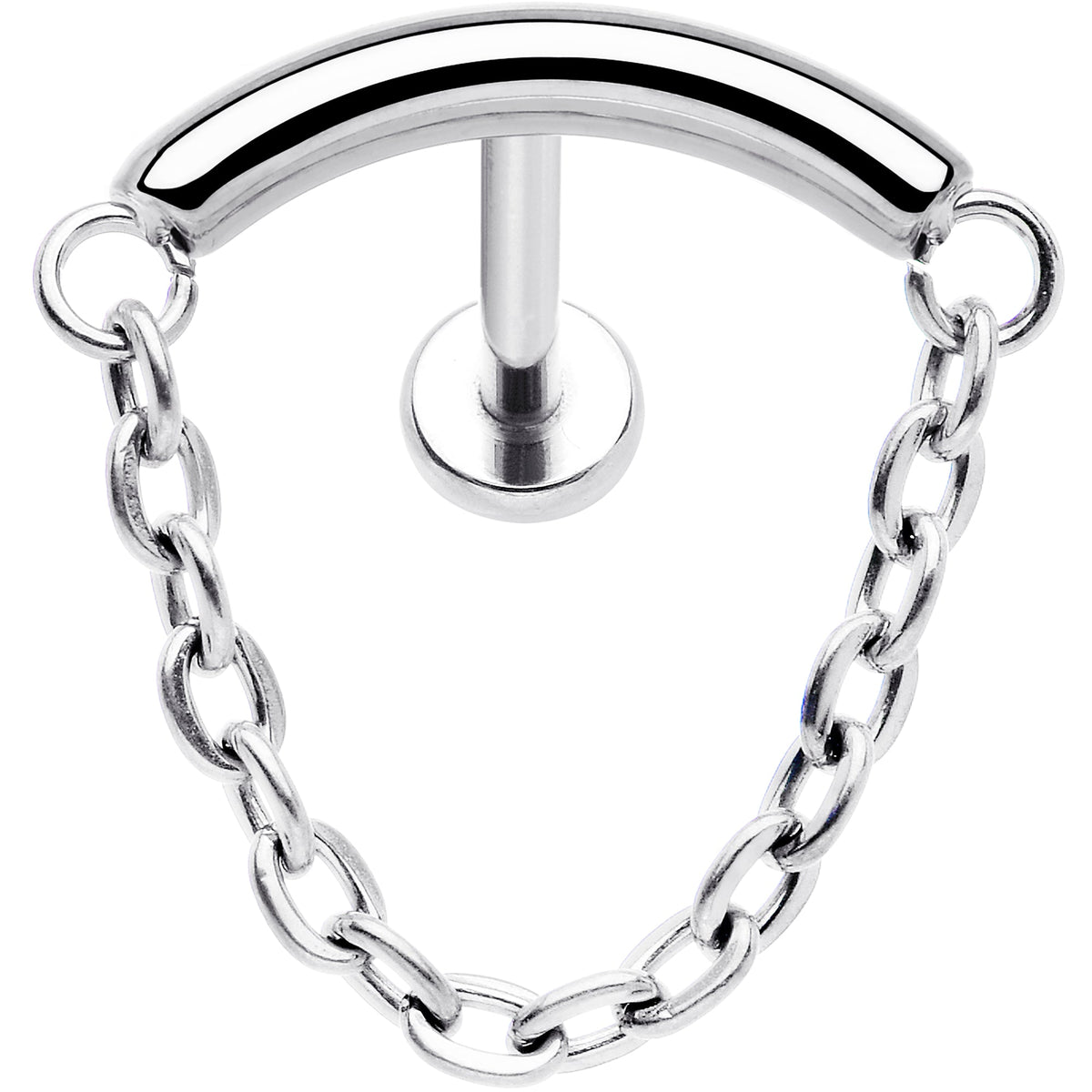 18G 5/16 Titanium Threadless Chain Dangle Hidden Helix Earring