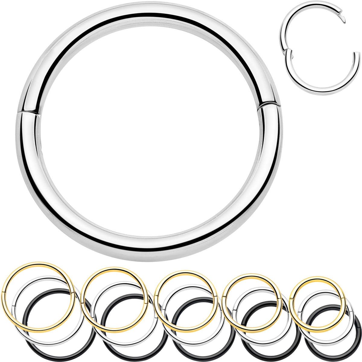 20G Implant Grade Titanium Half Closure Hinged Segment Ring