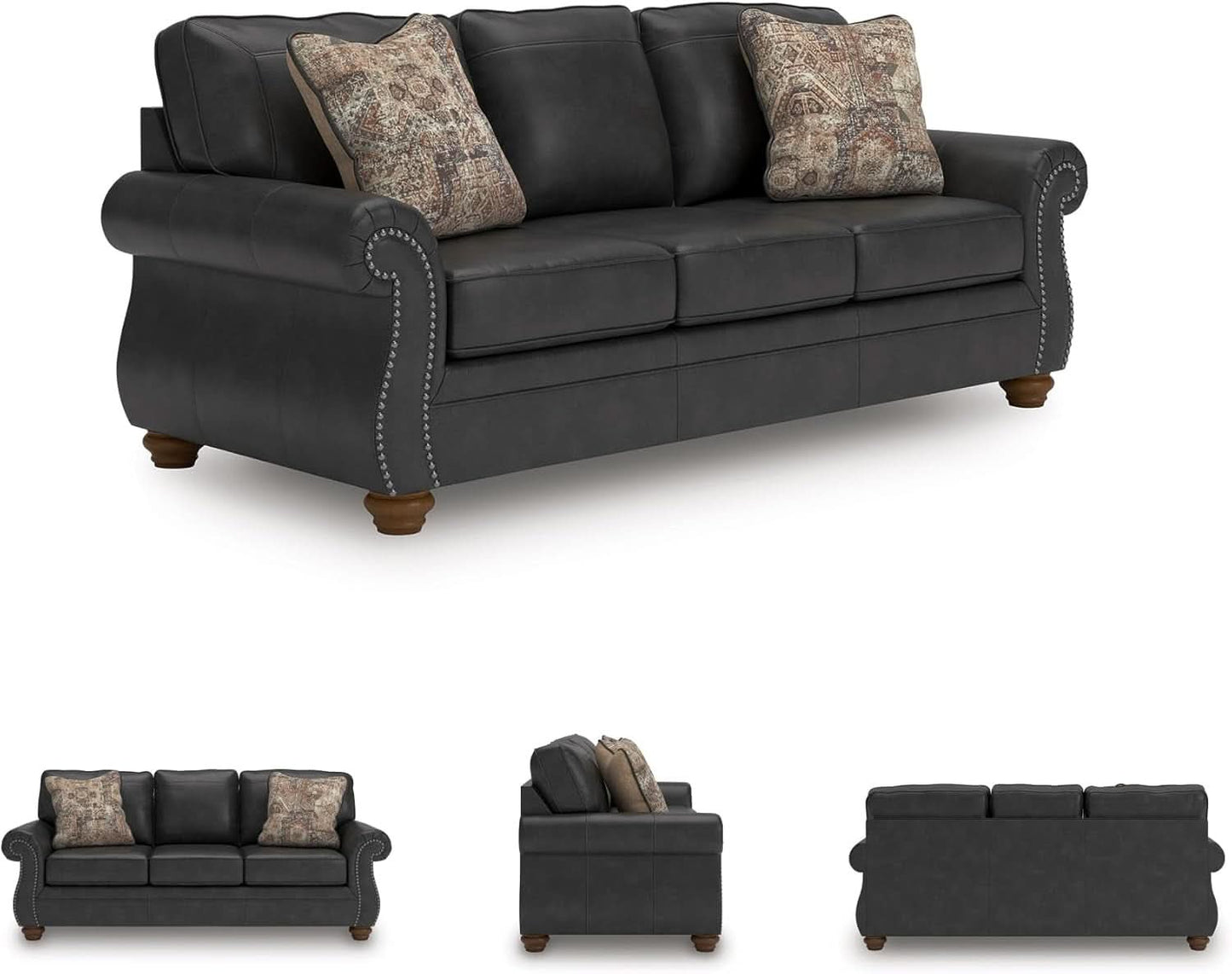 Queen Sofa Sleeper Anthracite Black Memory Foam Ultra