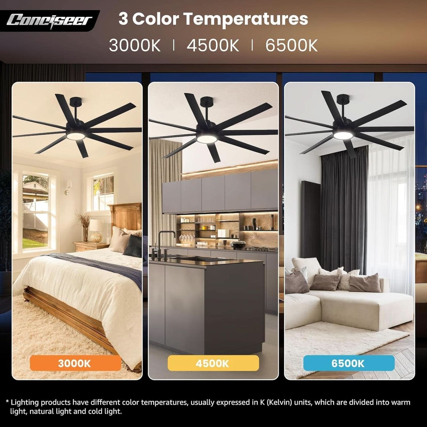 72 Inch Ceiling Fan DC Motor High Performance Quiet