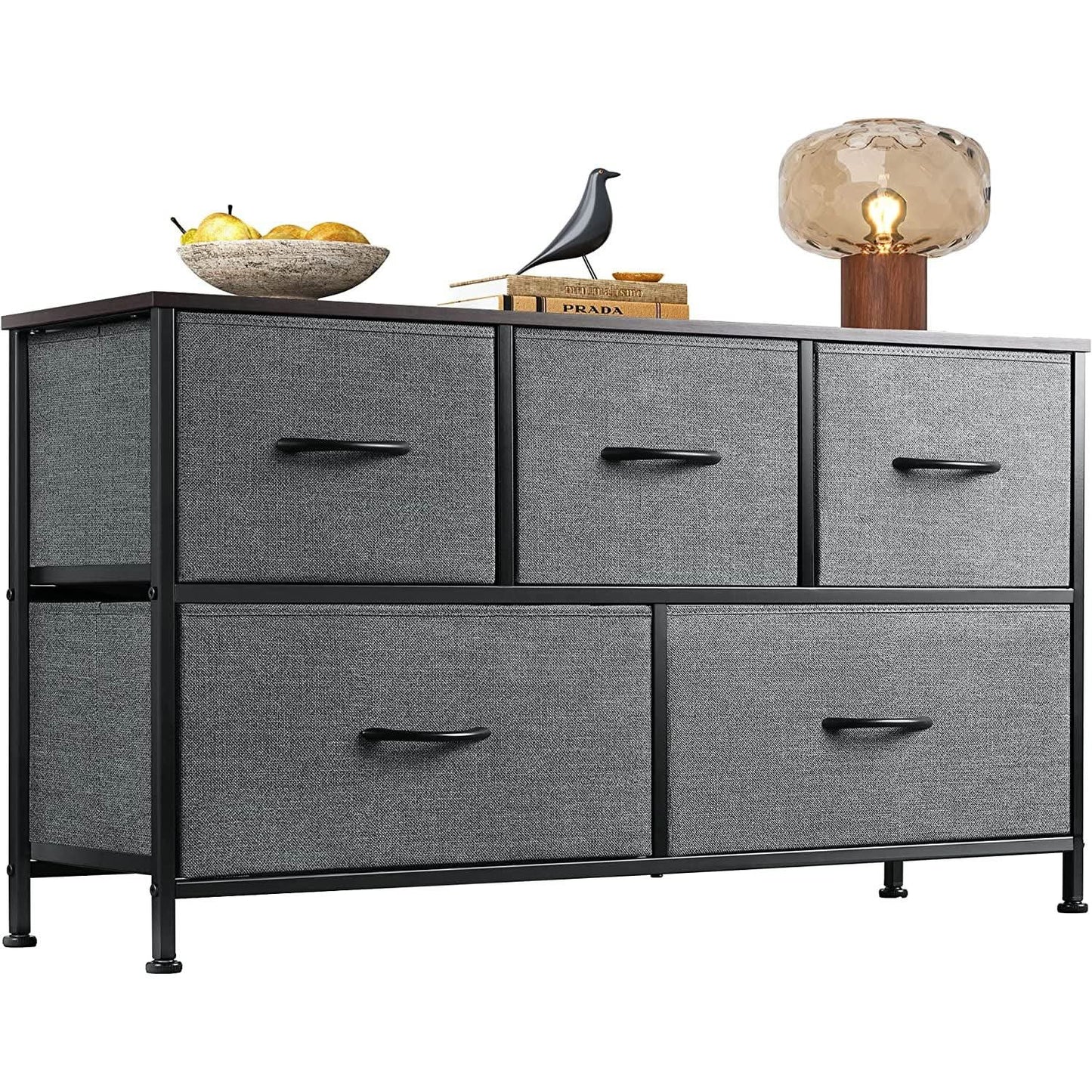 5 Drawer Fabric Dresser Organizer For Bedroom Storage