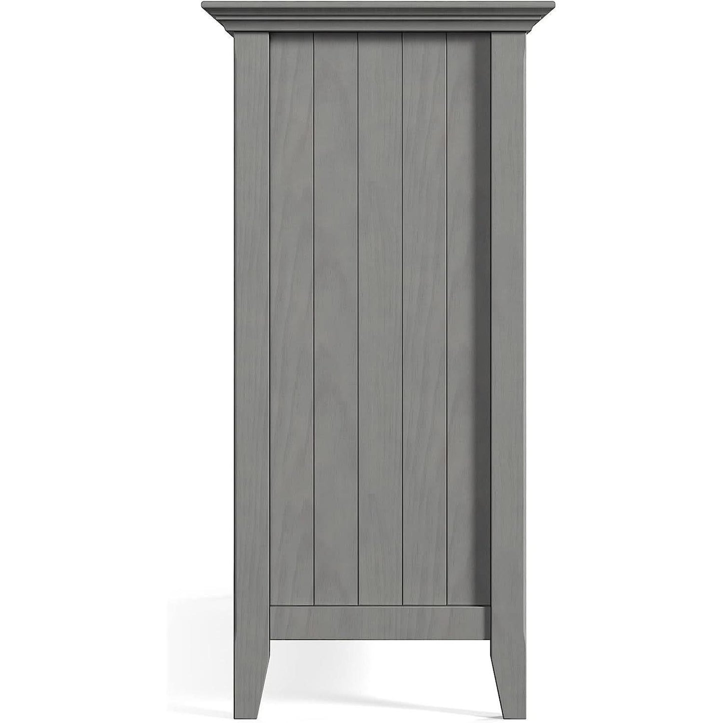 Fog Grey Solid Wood Transitional Sideboard Buffet With Built In Wine Rack