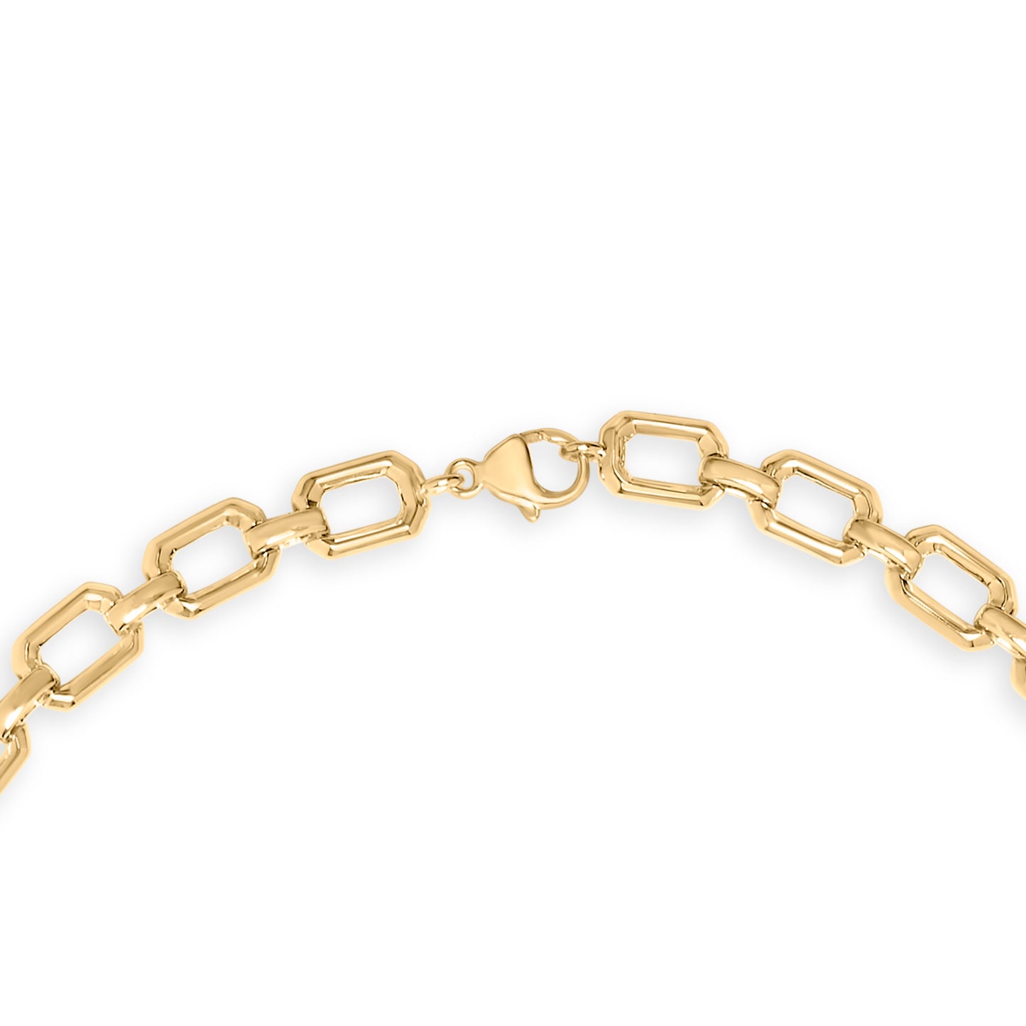 Gold Vermeil .925 Sterling Silver 1/4 Cttw Diamond Bold Octagonal Link Necklace
