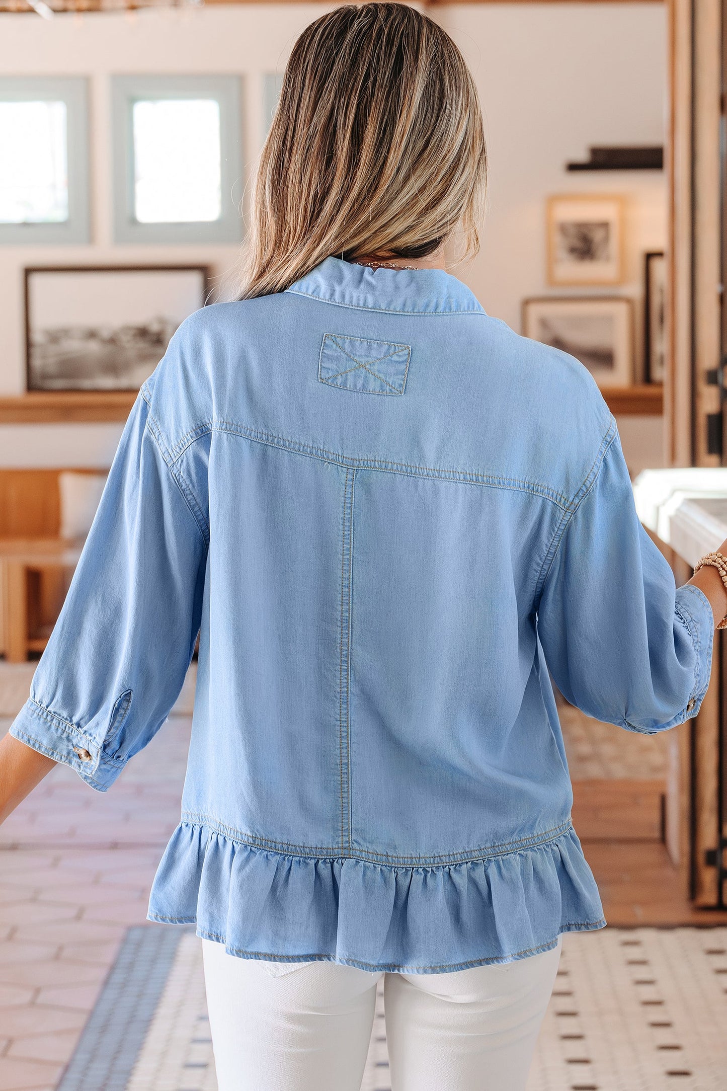 Daphne High Low Chambray Shirt