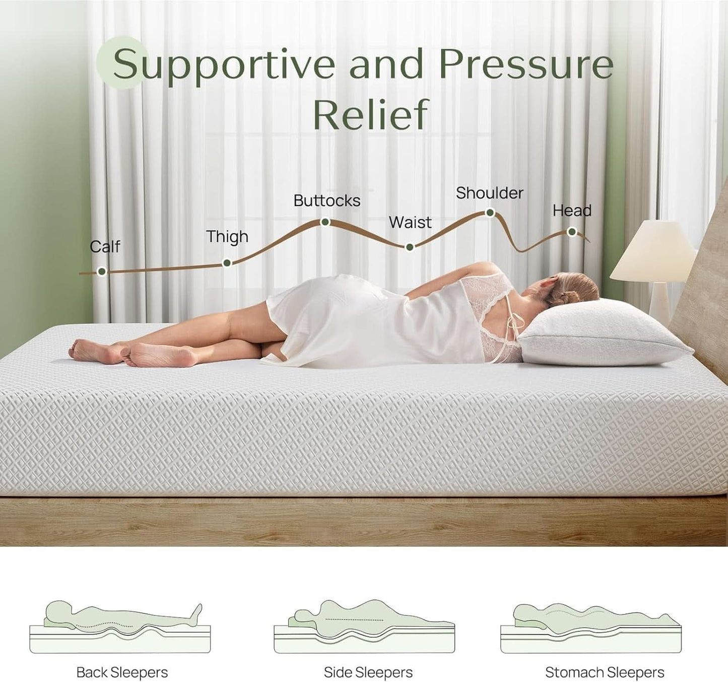 Twin TenInch Gel Memory Foam Mattress Certi PUR Certified