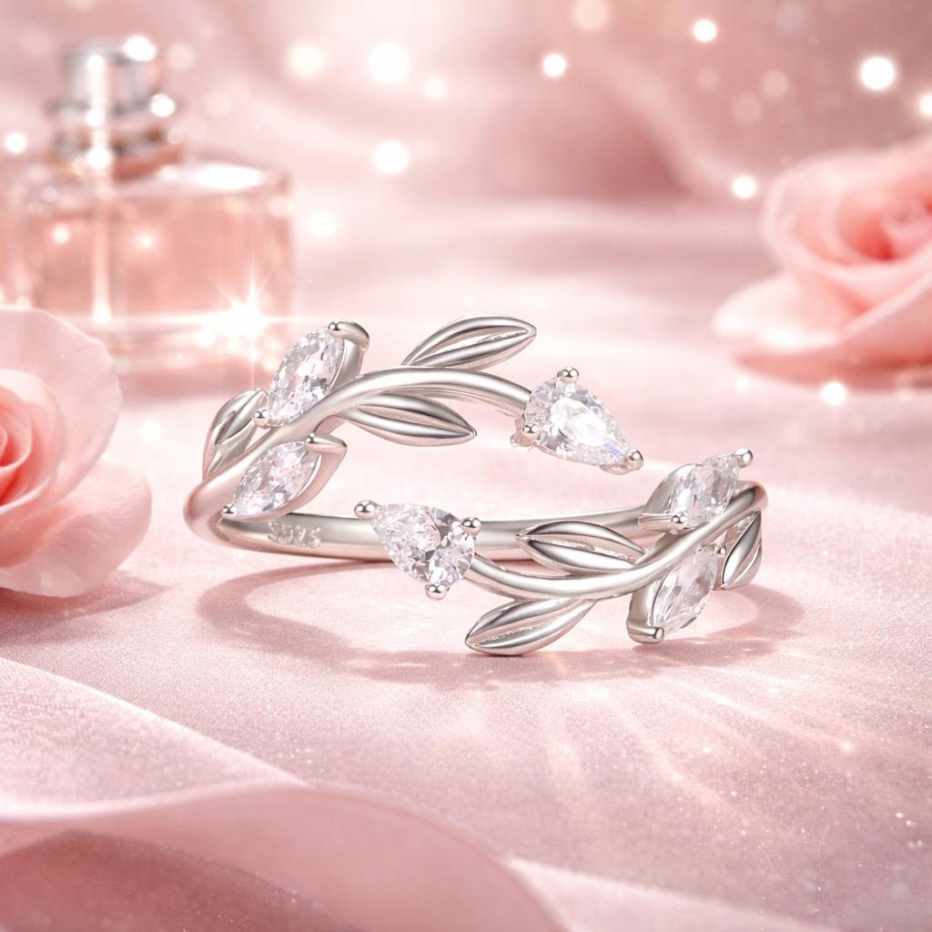 925 Sterling Silver White Gold Plated Pavé Setting CZ Ring for Women