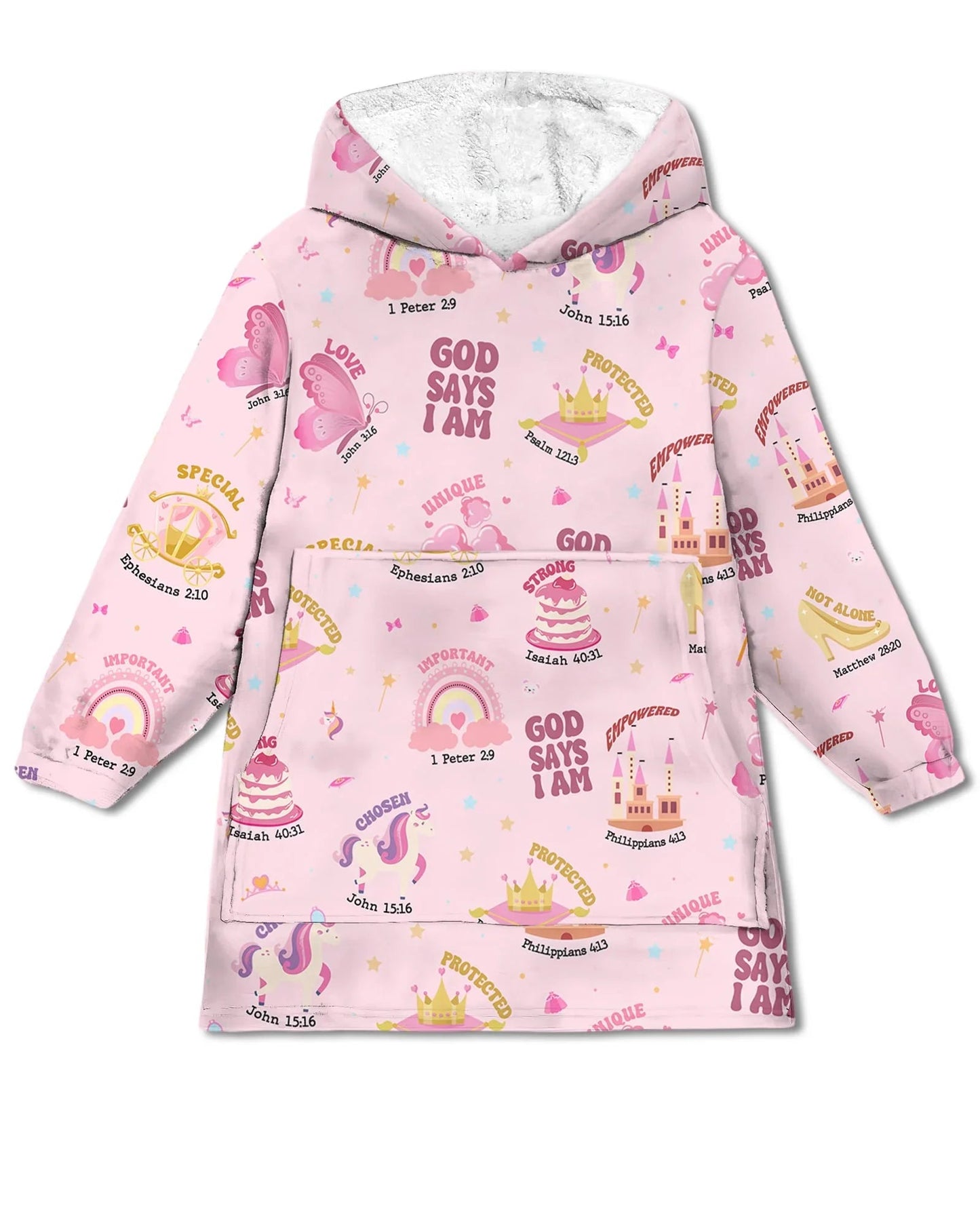 God Says I Am Girl Wearable Bamboo Blanket Hoodie