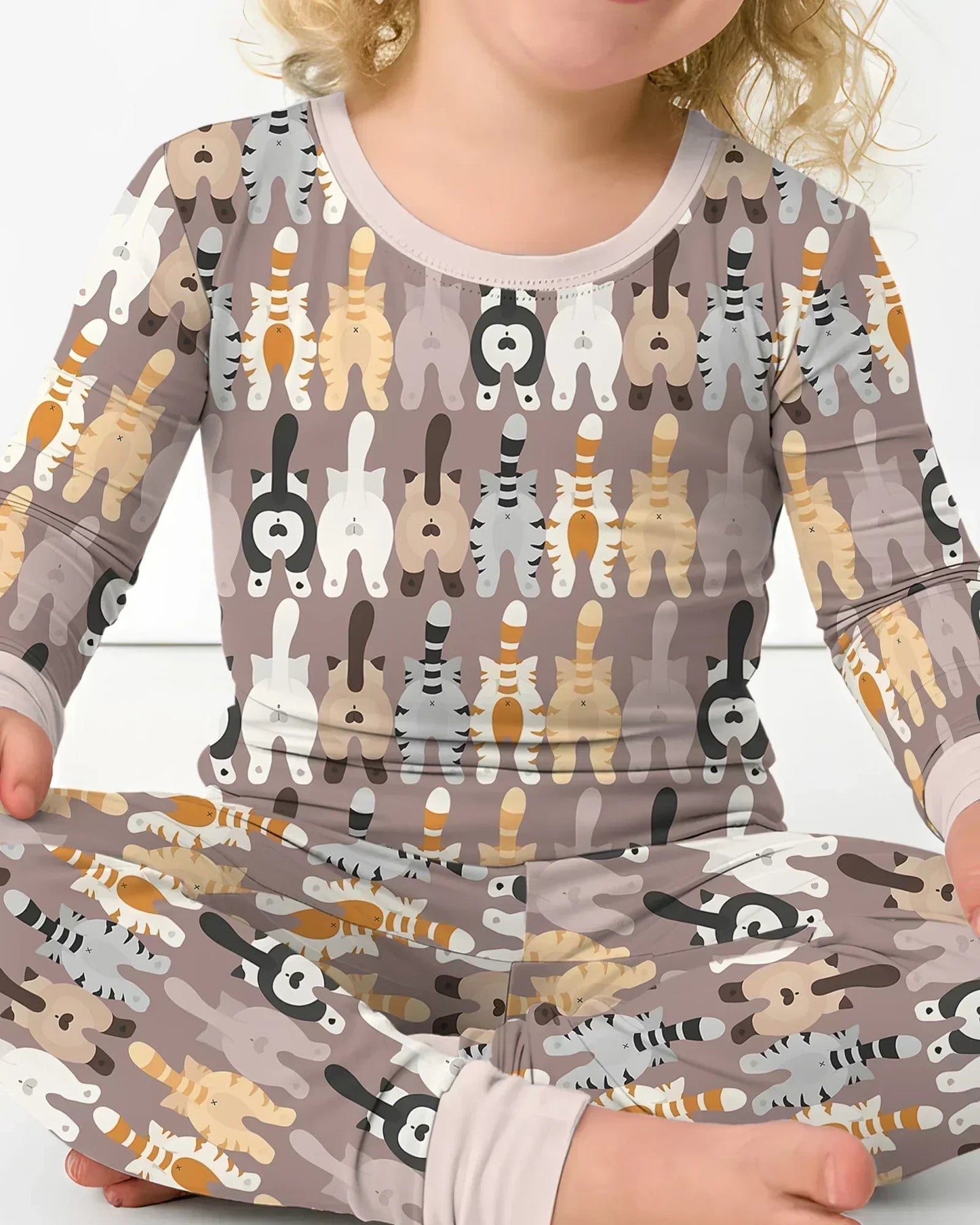 Cheeky Tails Two Piece Long Sleeve Pajama Set