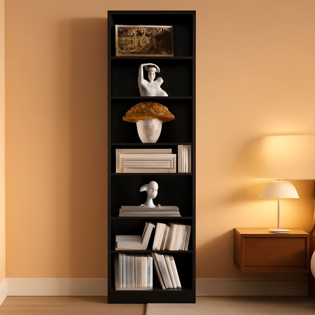 8 Tier Media Tower Rack With Adjustable Shelves Black 70 Inch Tall