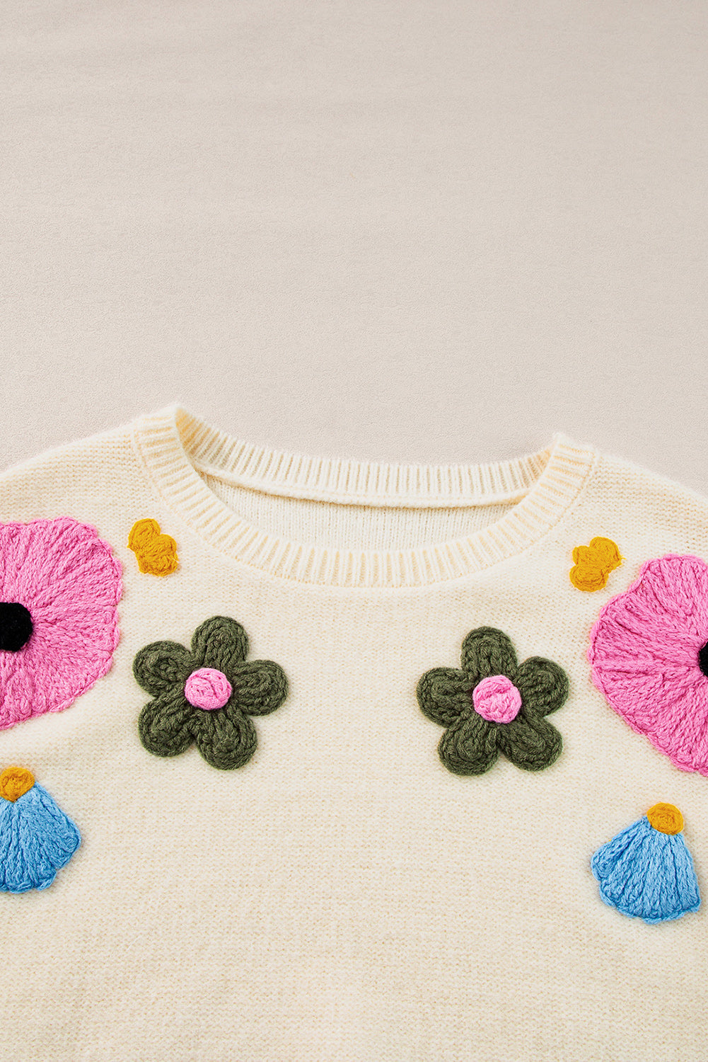 Tiana Pattern Ribbed Edge Sweater