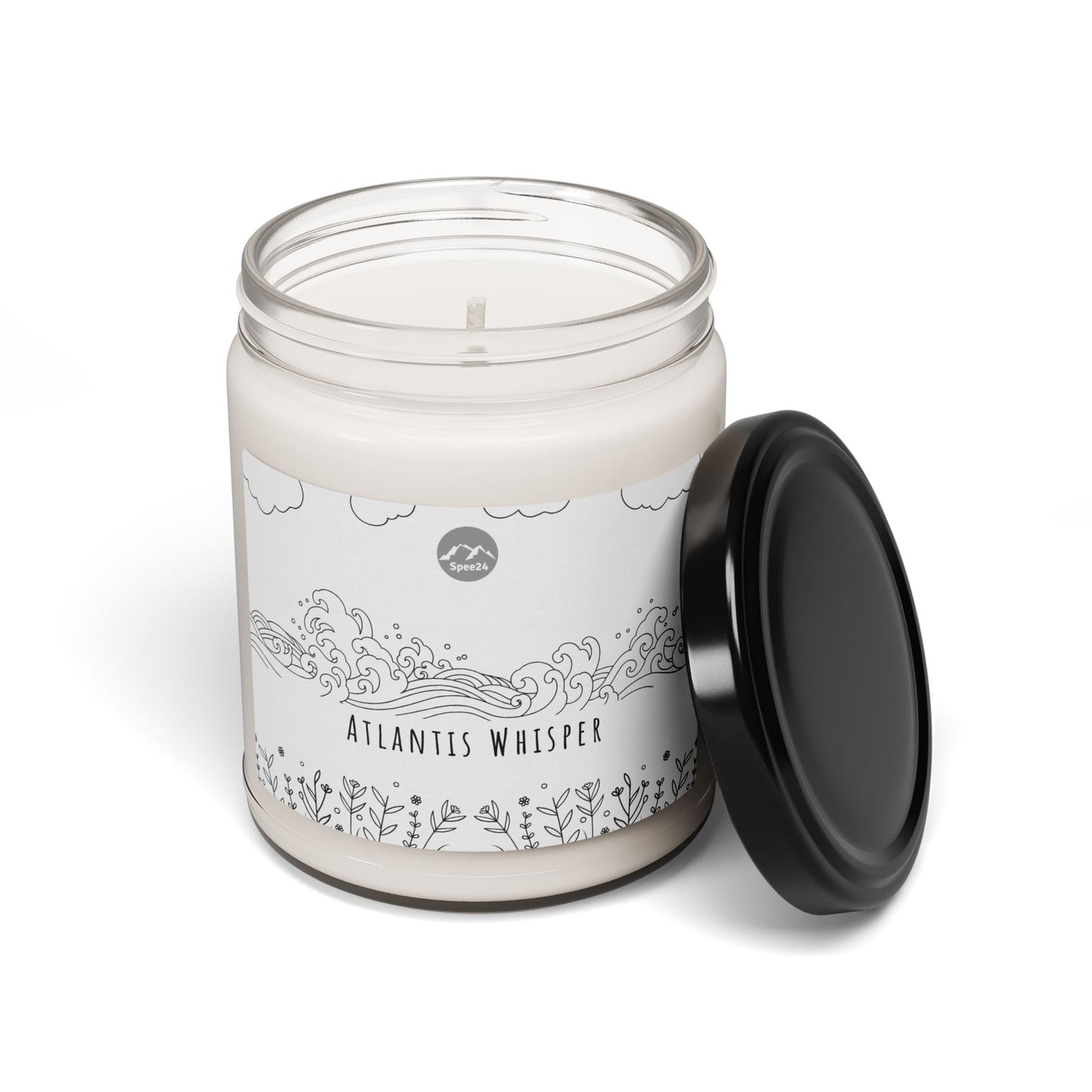 Atlantis Whisper Scented Soy Candle, Relaxing Home Decor, Gift for Her, Aromatherapy Candle, Eco-Friendly Candle -- 9oz