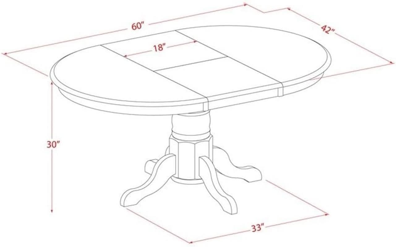Avon Oval Dining Table 42x60 Inch Buttermilk Cherry Finish