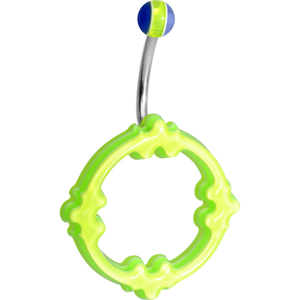 Light Green Acrylic Multi-Layered Celtic Belly Ring