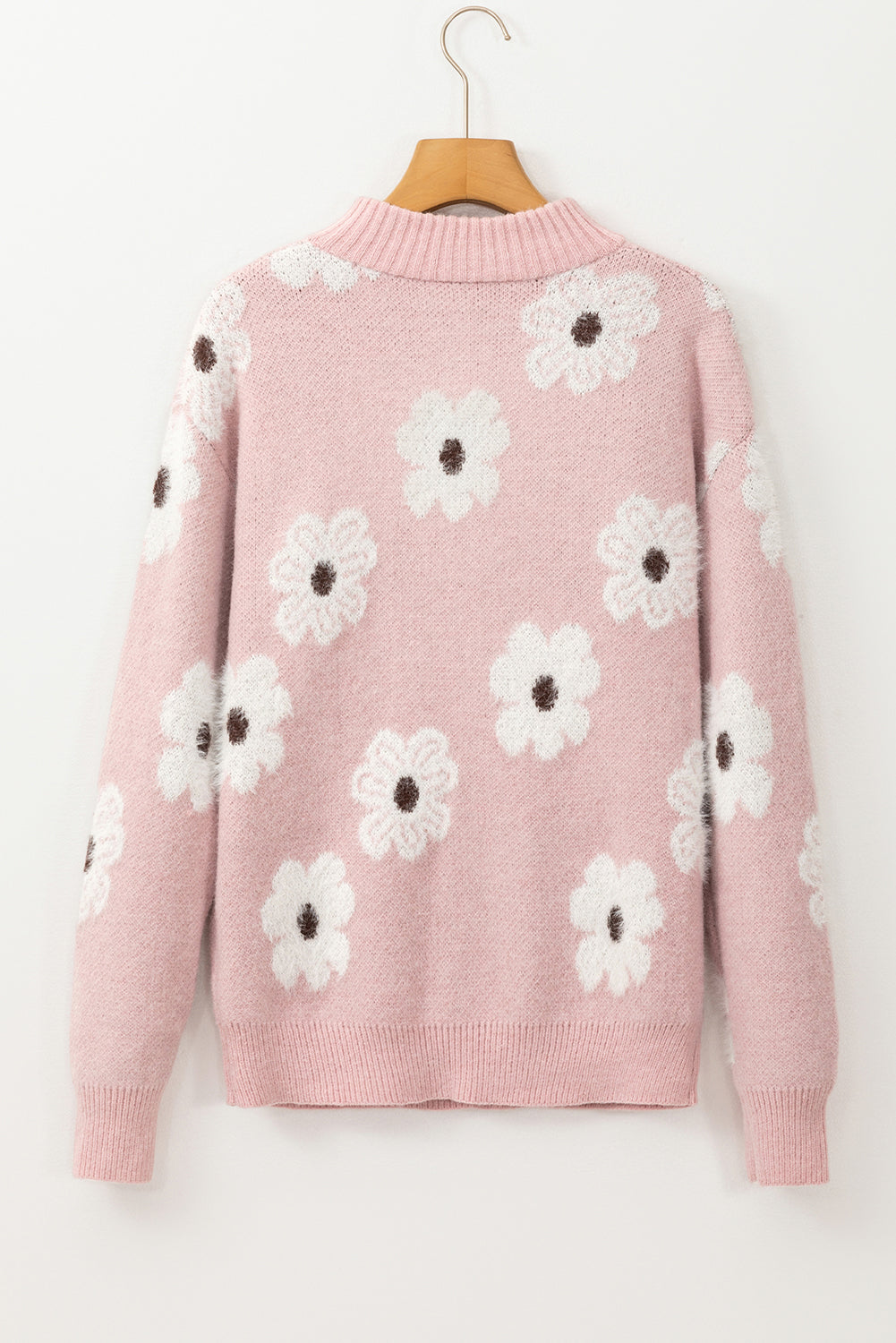 Maria Floral Half Zip Drop Shoulder Sweater