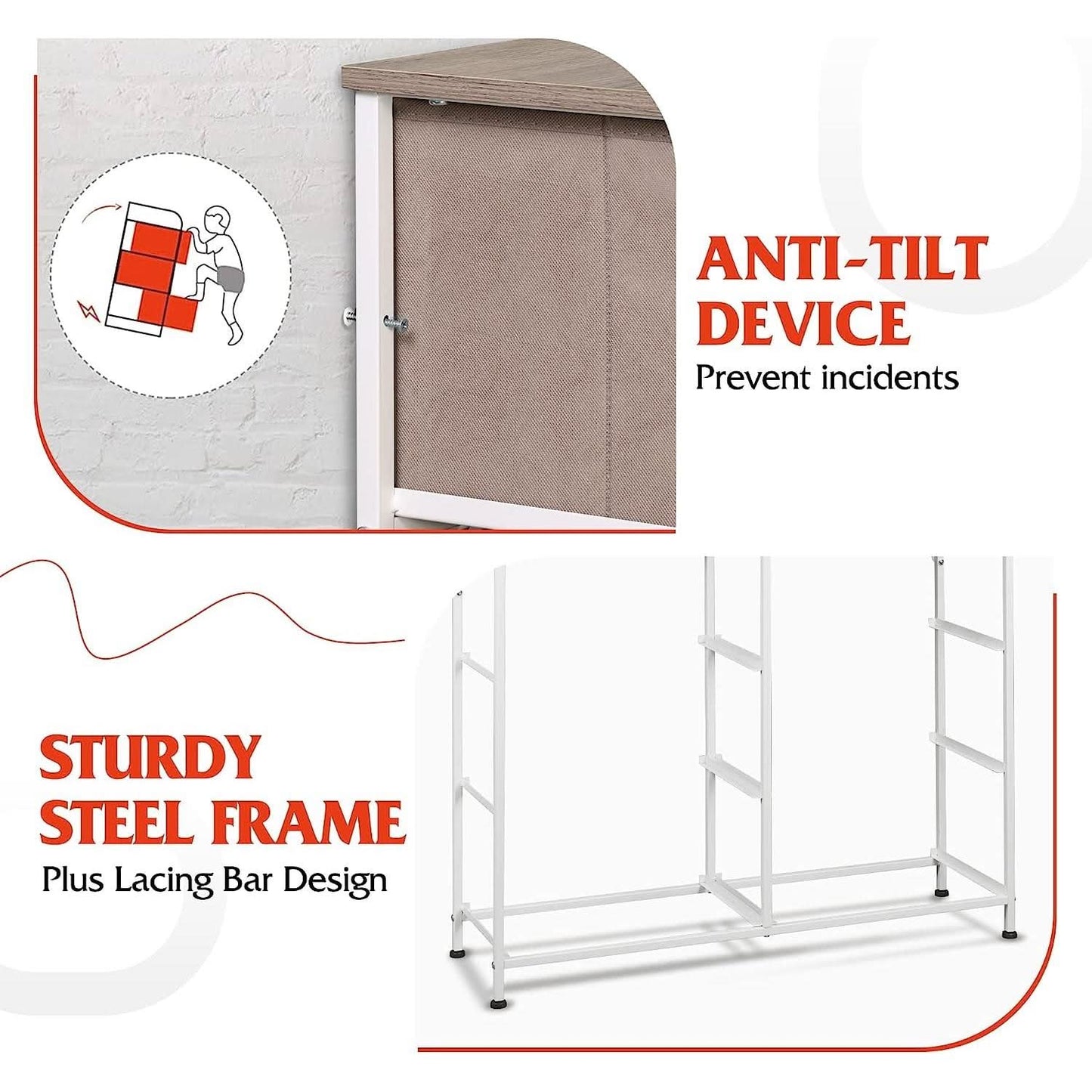 Fabric Storage Tower With Nine Drawers Greige For Bedrooms And Nurseries