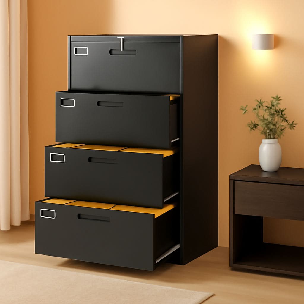 5 Drawer Lateral File Cabinet Lockable Metal Office Storage