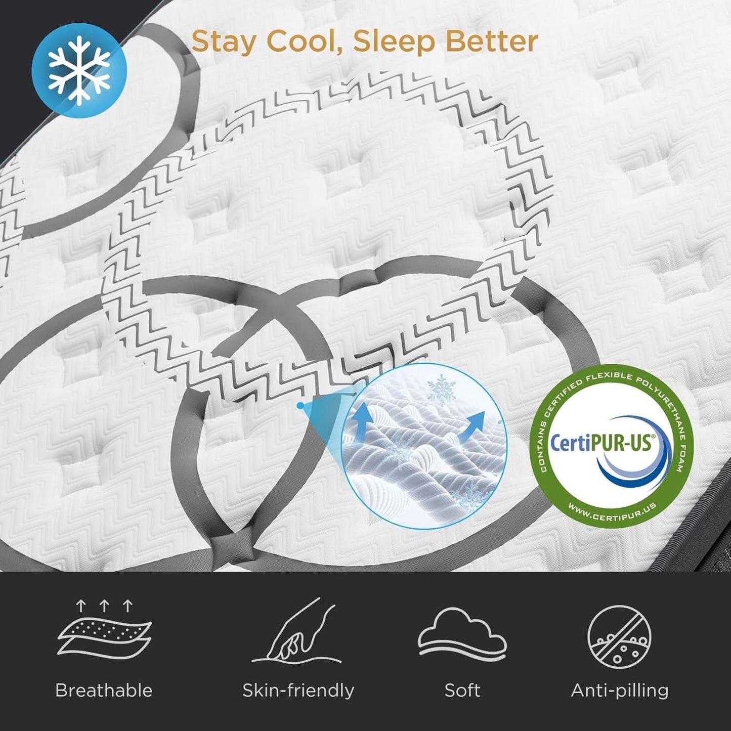 Queen 14Inch Hybrid Memory Foam Mattress UltraComfort