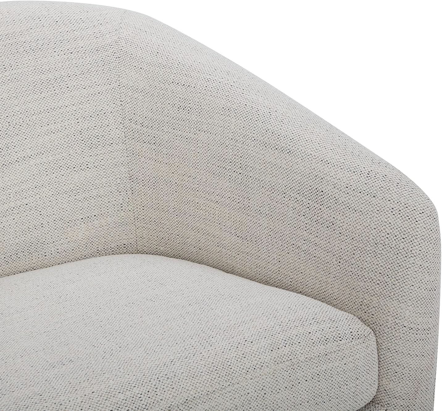 Ivory Swivel Barrel Chair With Plush Foam Back Cushion
