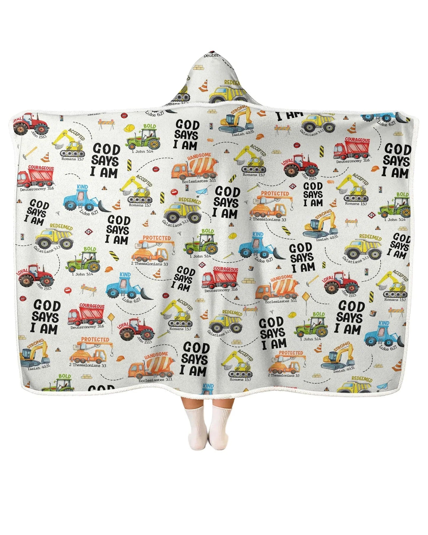 God Says I Am Boy Bamboo Wearable Hooded Blanket