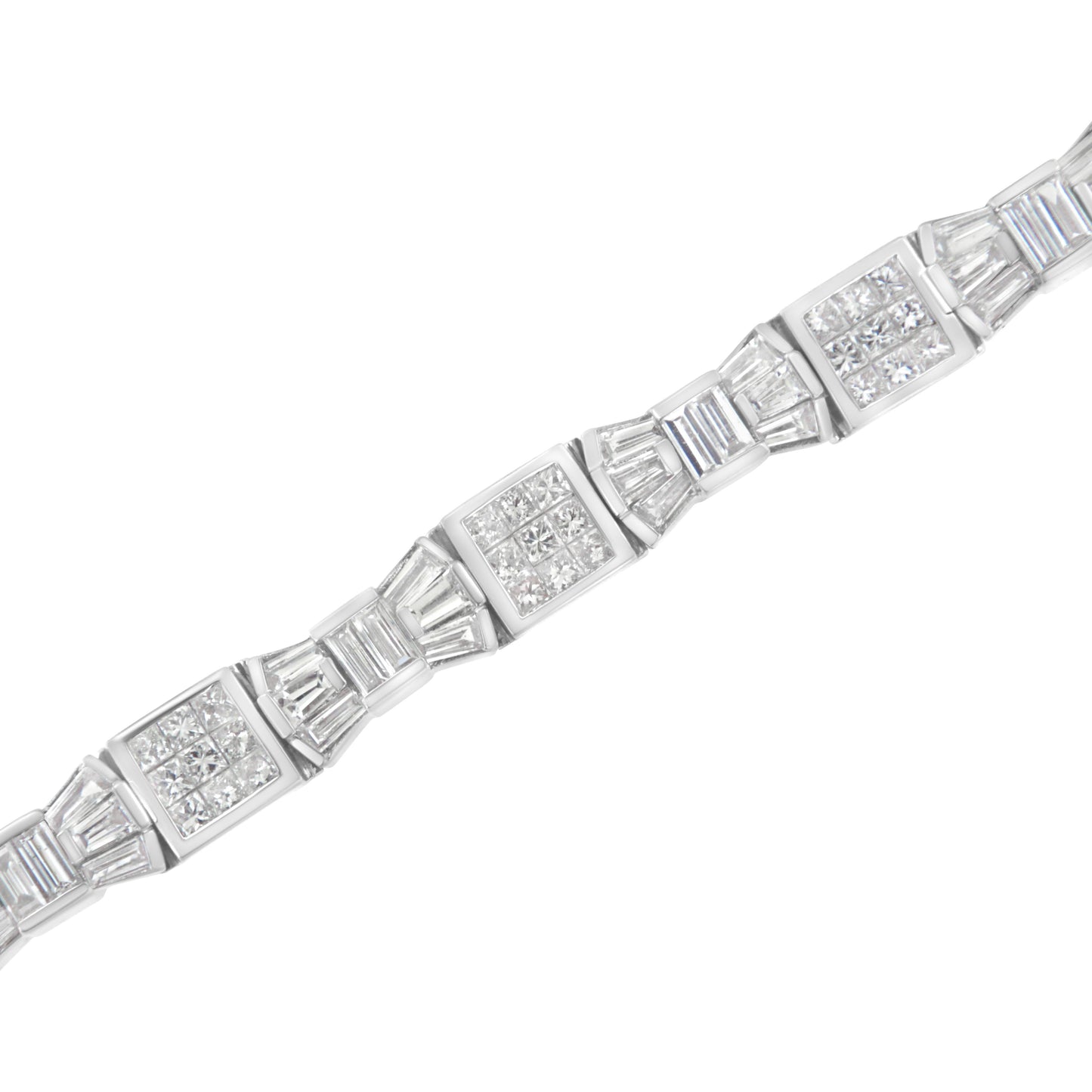 14K Yellow Gold 9.0 Cttw Diamond Alternating Bow and Box Link Bracelet (G-H Color, VS1-VS2 Clarity)- 7"