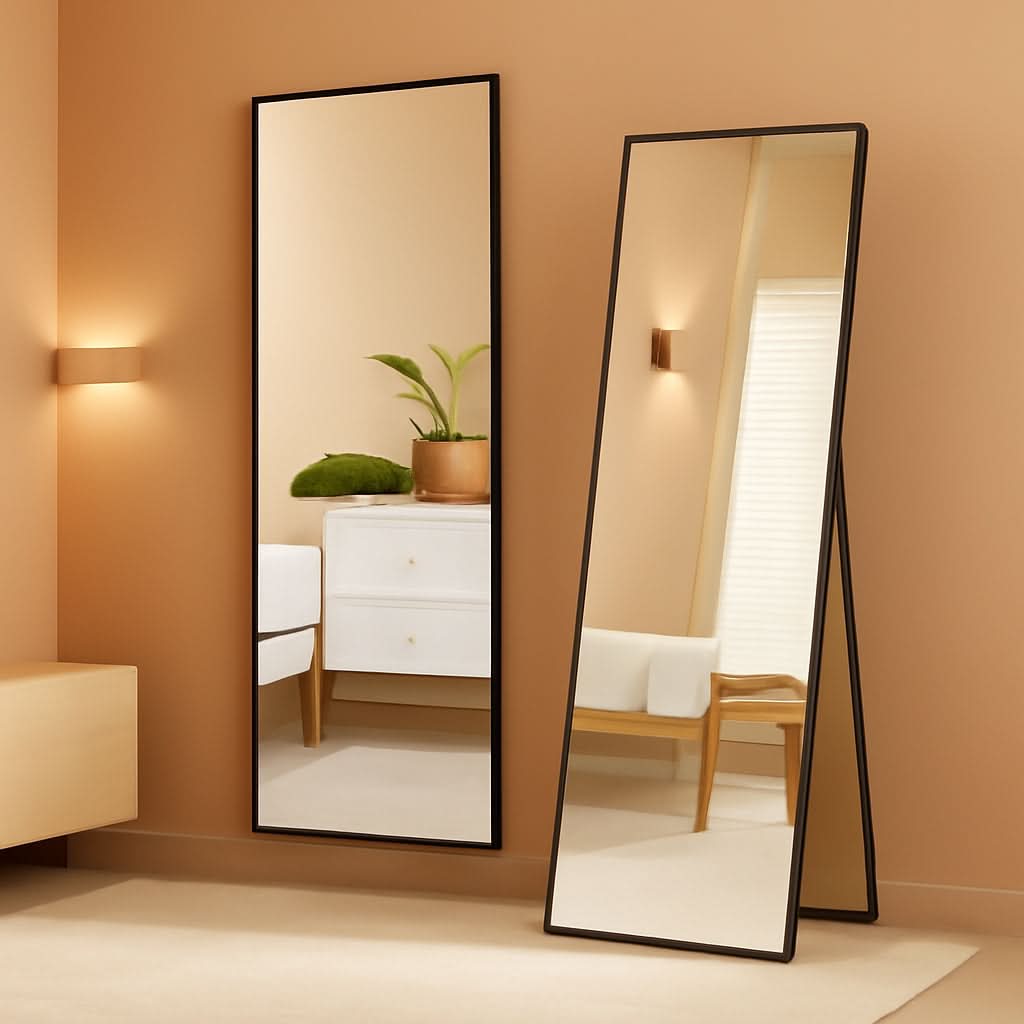 Full Length Floor Mirror 59x17 Aluminum Frame for Bedroom