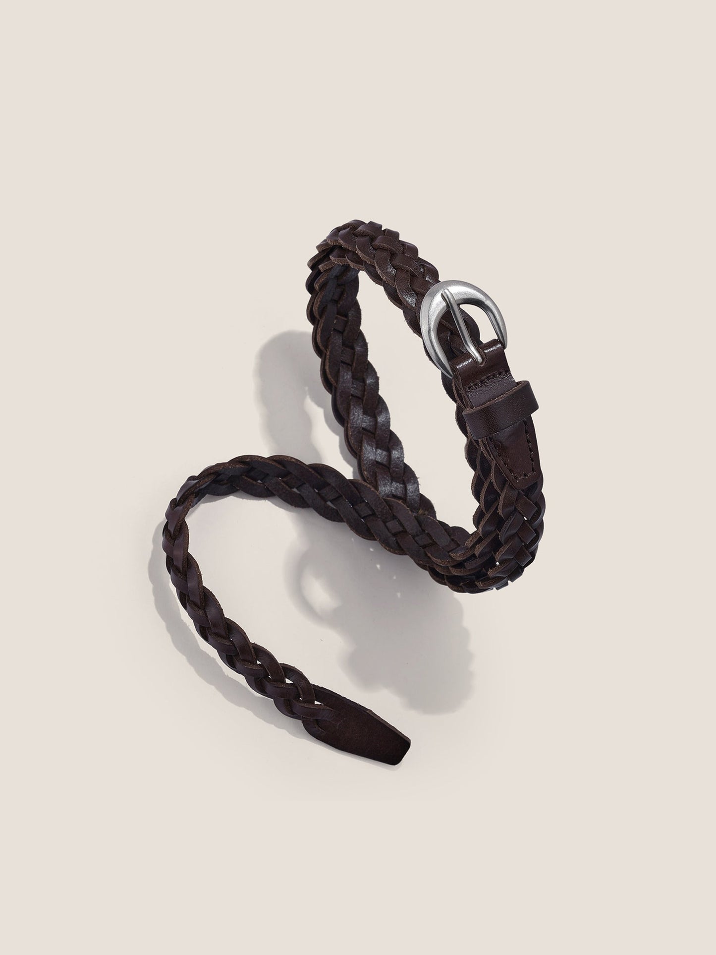 Premium Cowhide Retro Hand-Woven Twisted Thin Belt