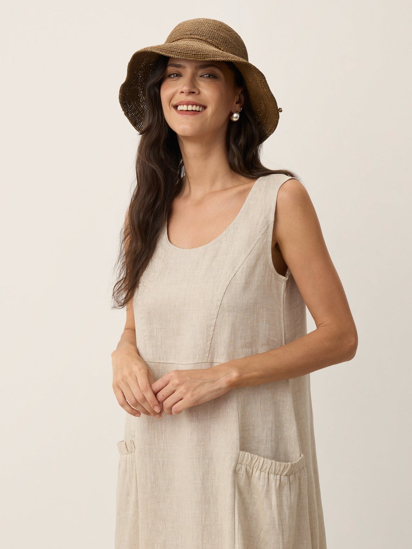 Handwoven Raffia Wide-Brim Sun Hat With Removable Bow