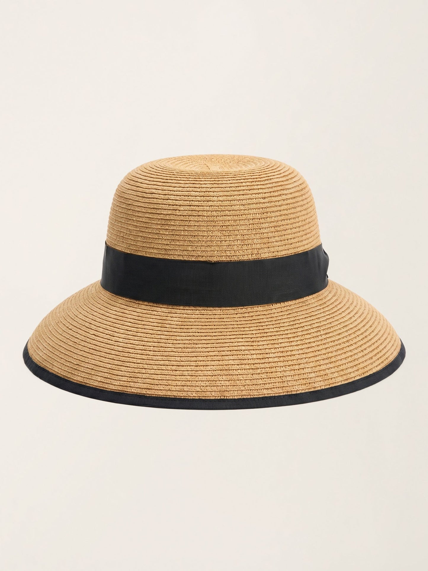 Handwoven Paper Straw Wide-Brim Sun Hat With Bow