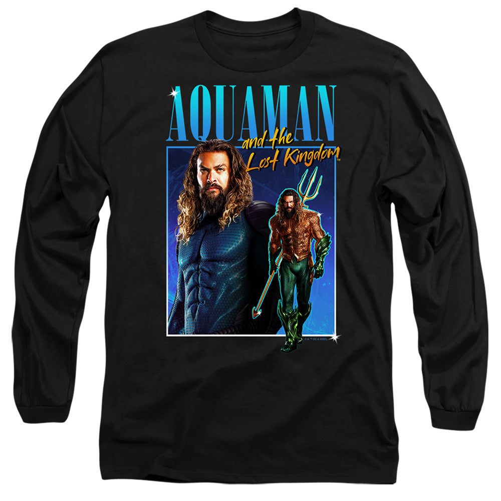 Aquaman And The Lost Kingdom 90'S Style Aquaman Mens Long Sleeve Shirt Black Officially Licensed