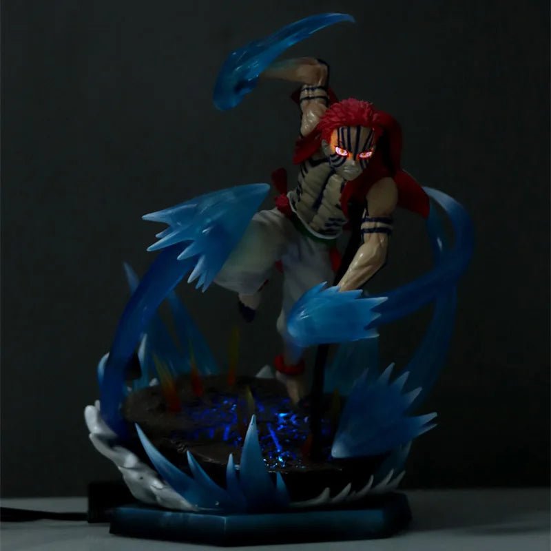 Akaza of Twelve Kizuki Demon Slayer Action Figures, LED PVC Anime Collection Model 26cm