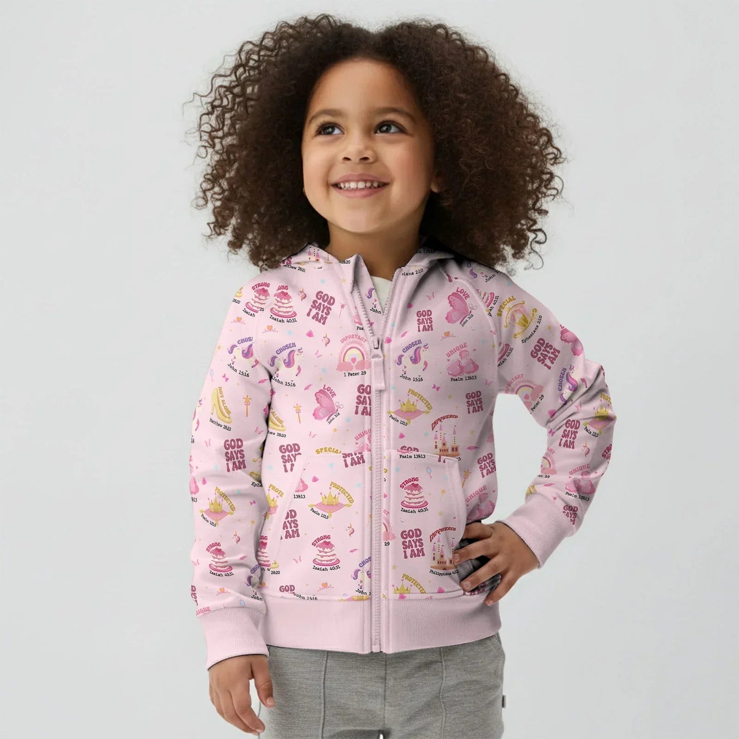 God Says I Am Girl Bamboo Zip Hoodie