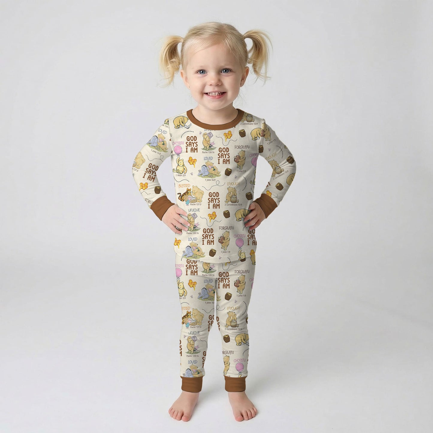God Says I Am – Little Blessings Two Piece Long Sleeve Pajama Set