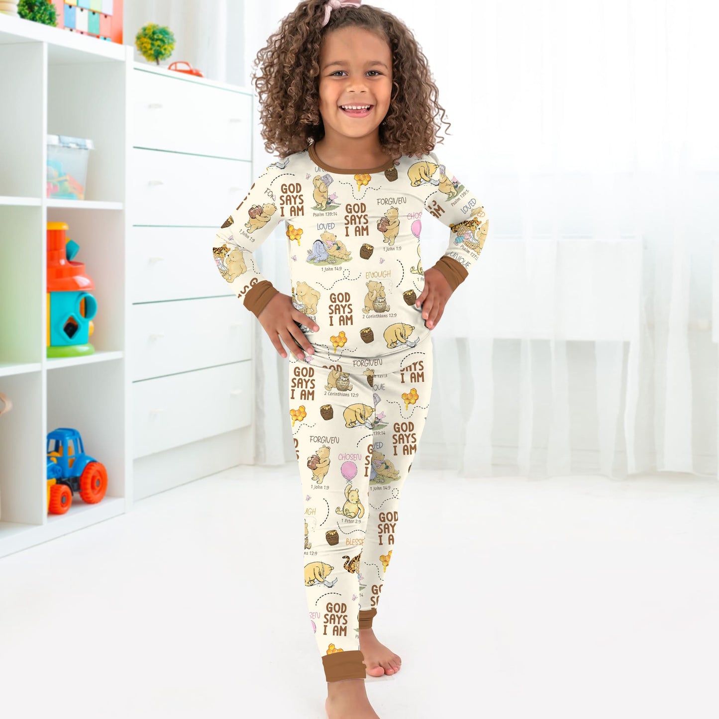 God Says I Am – Little Blessings Two Piece Long Sleeve Pajama Set