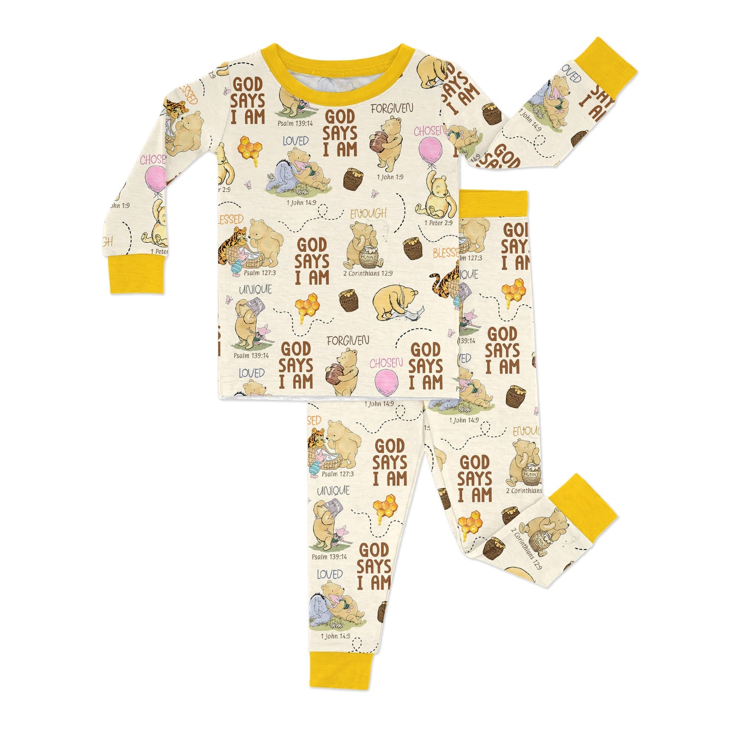 God Says I Am – Little Blessings Two Piece Long Sleeve Pajama Set