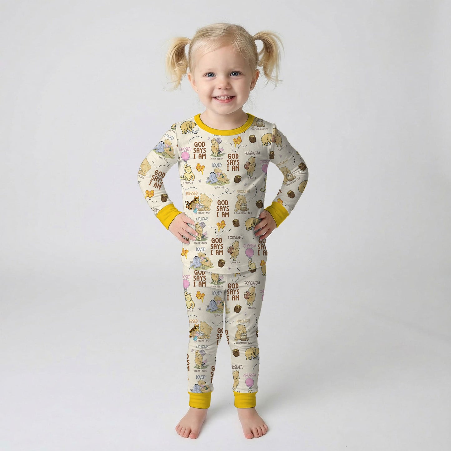 God Says I Am – Little Blessings Two Piece Long Sleeve Pajama Set