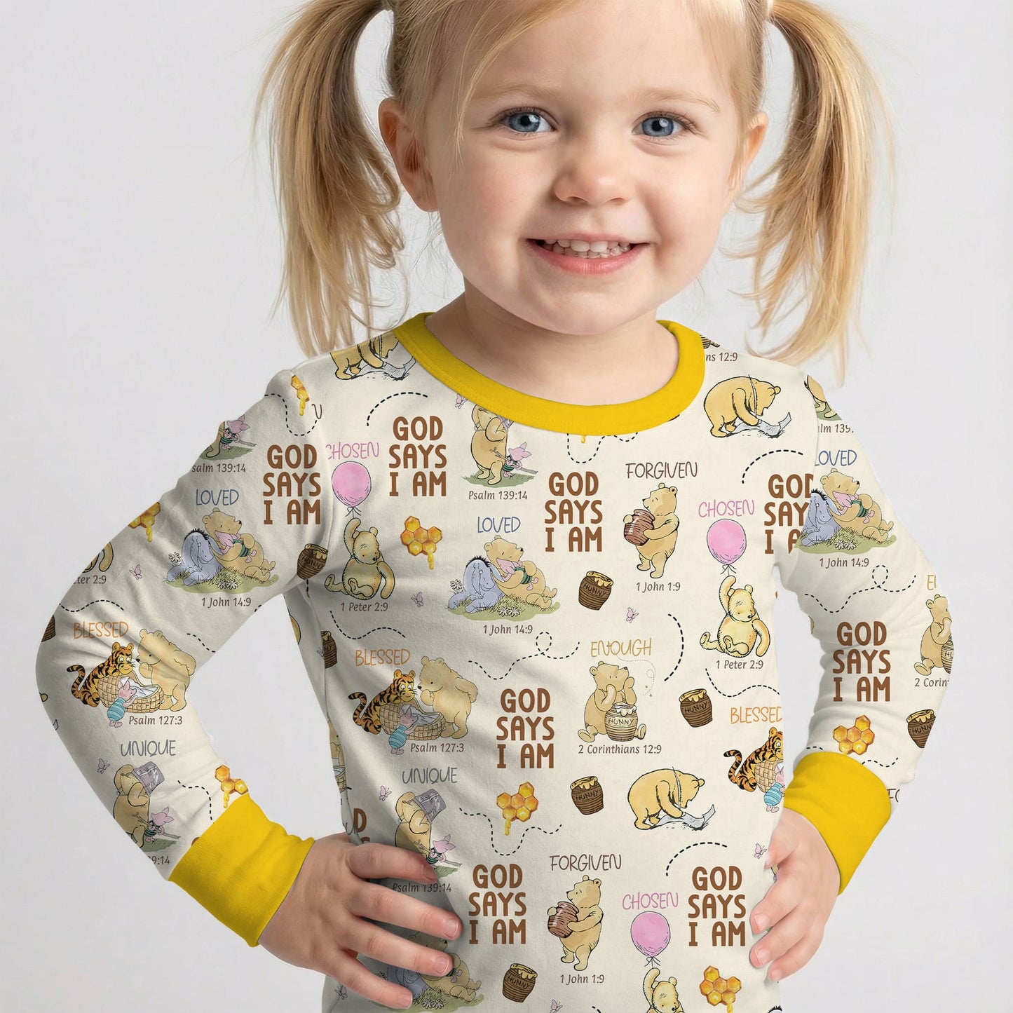 God Says I Am – Little Blessings Two Piece Long Sleeve Pajama Set