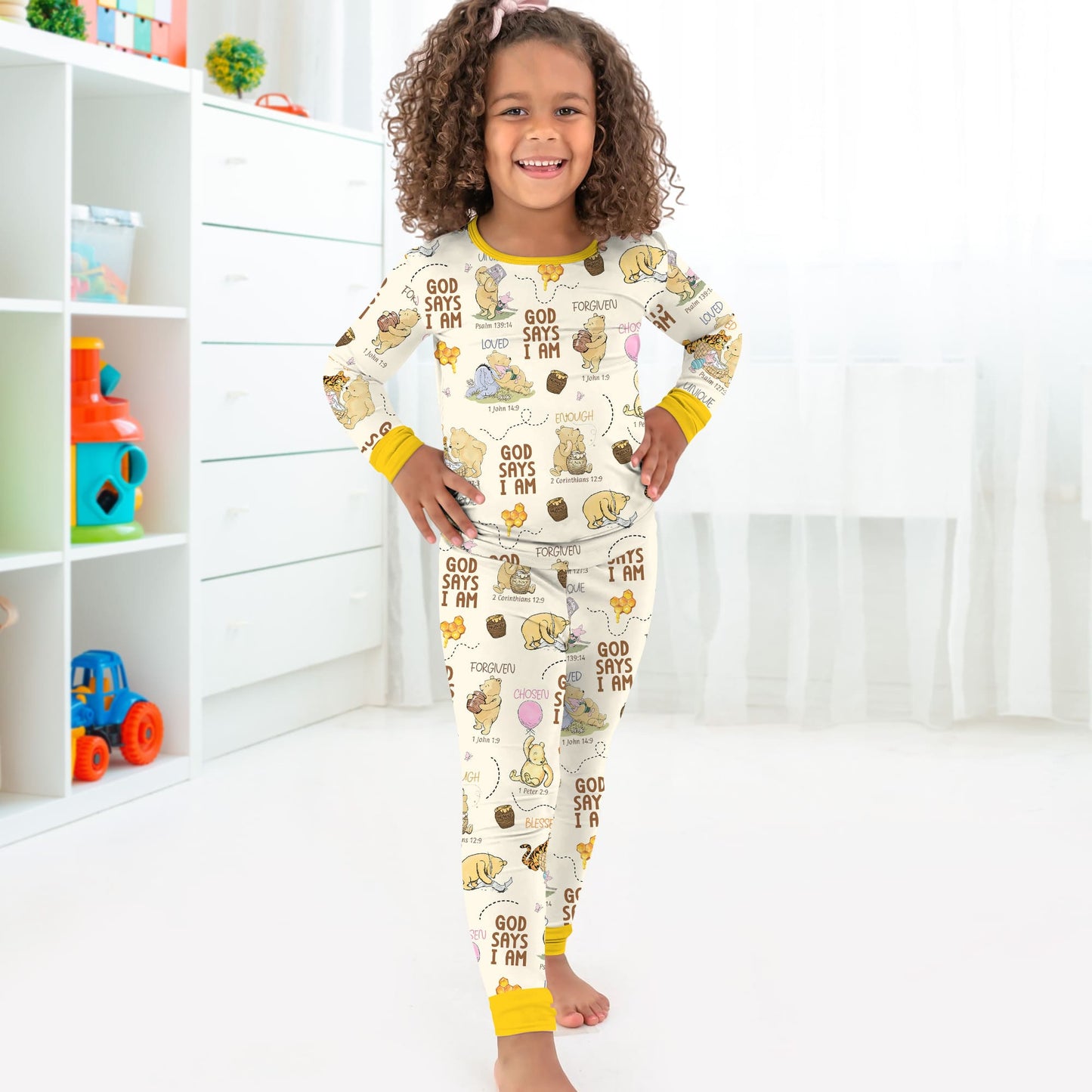 God Says I Am – Little Blessings Two Piece Long Sleeve Pajama Set