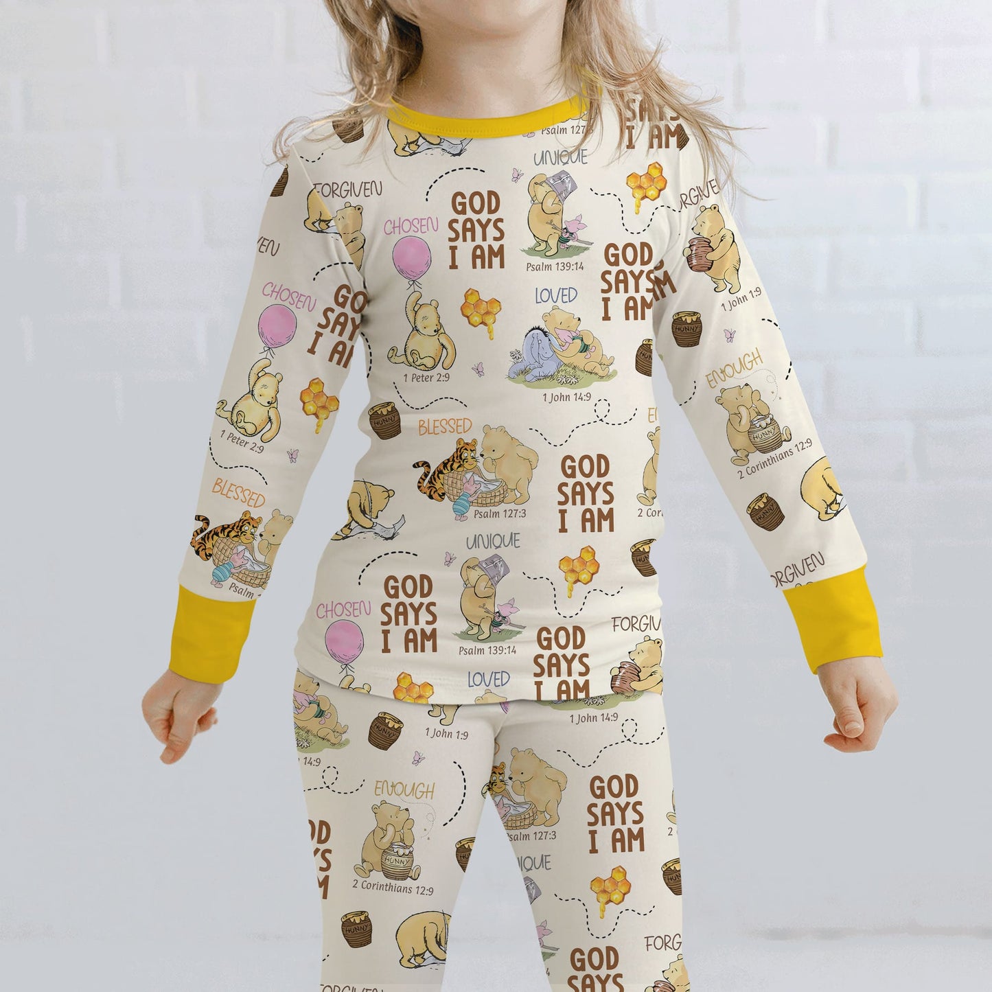 God Says I Am – Little Blessings Two Piece Long Sleeve Pajama Set