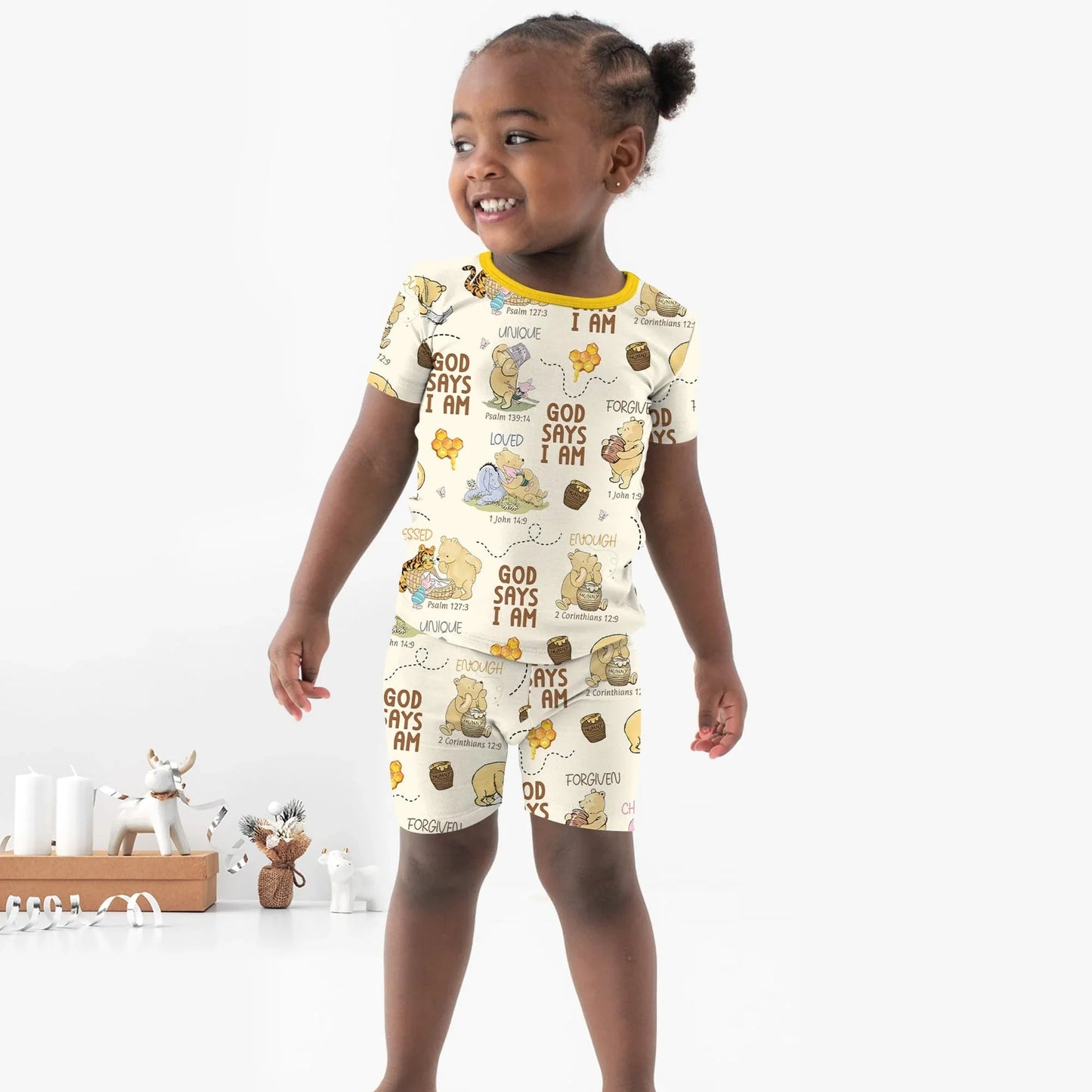 God Says I Am – Little Blessings Short Sleeve Shorts Pajama Set