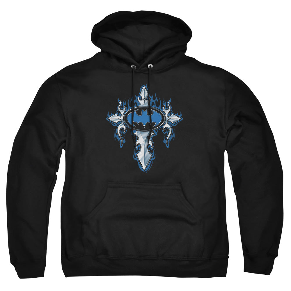 Batman Gothic Steel Logo Mens Hoodie Black Officially Licensed