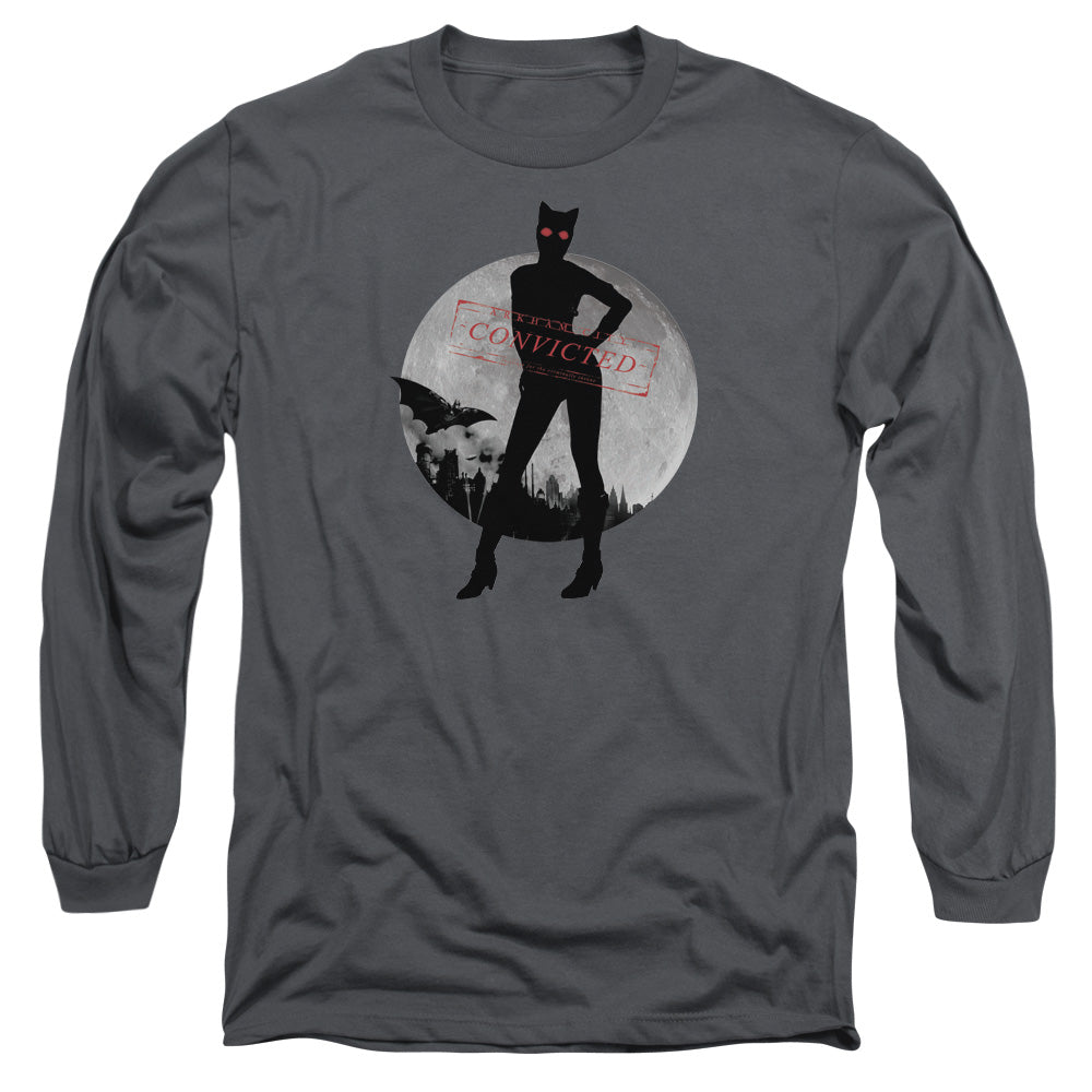 Arkham City Catwoman Convicted Mens Long Sleeve Shirt Charcoal Officially Licensed