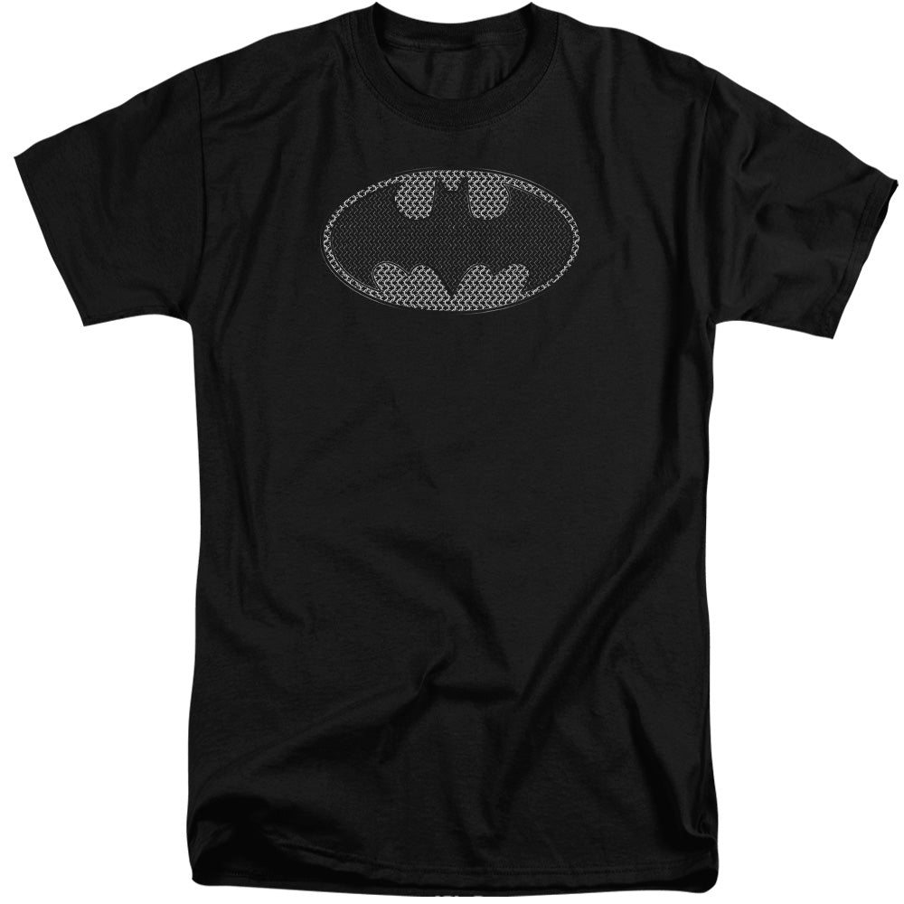 Batman Chainmail Shield Mens Tall T Shirt Black Officially Licensed
